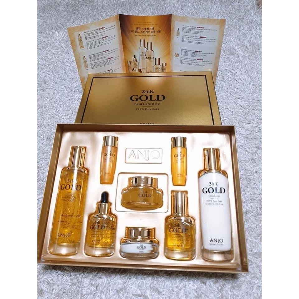 ANJO 24K Gold Skin Care 6 Sets Gifts Korean Womens Anti Aging Wrinkle