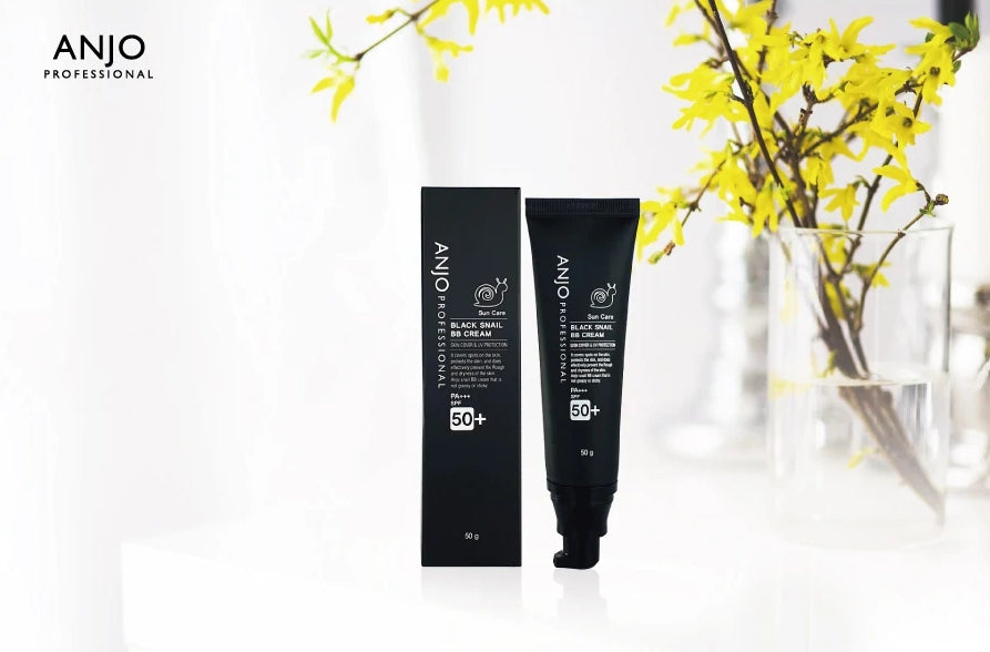 ANJO Snail Black BB Cream 50g Skin Cover SPF50+PA+++ UV Protection Face Makeup Base Beauty Cosmetics