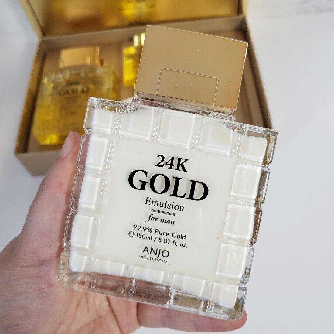 ANJO Professional 24k Gold Skincare Set For Men Anti Wrinkles Moisture Homme Cosmetics