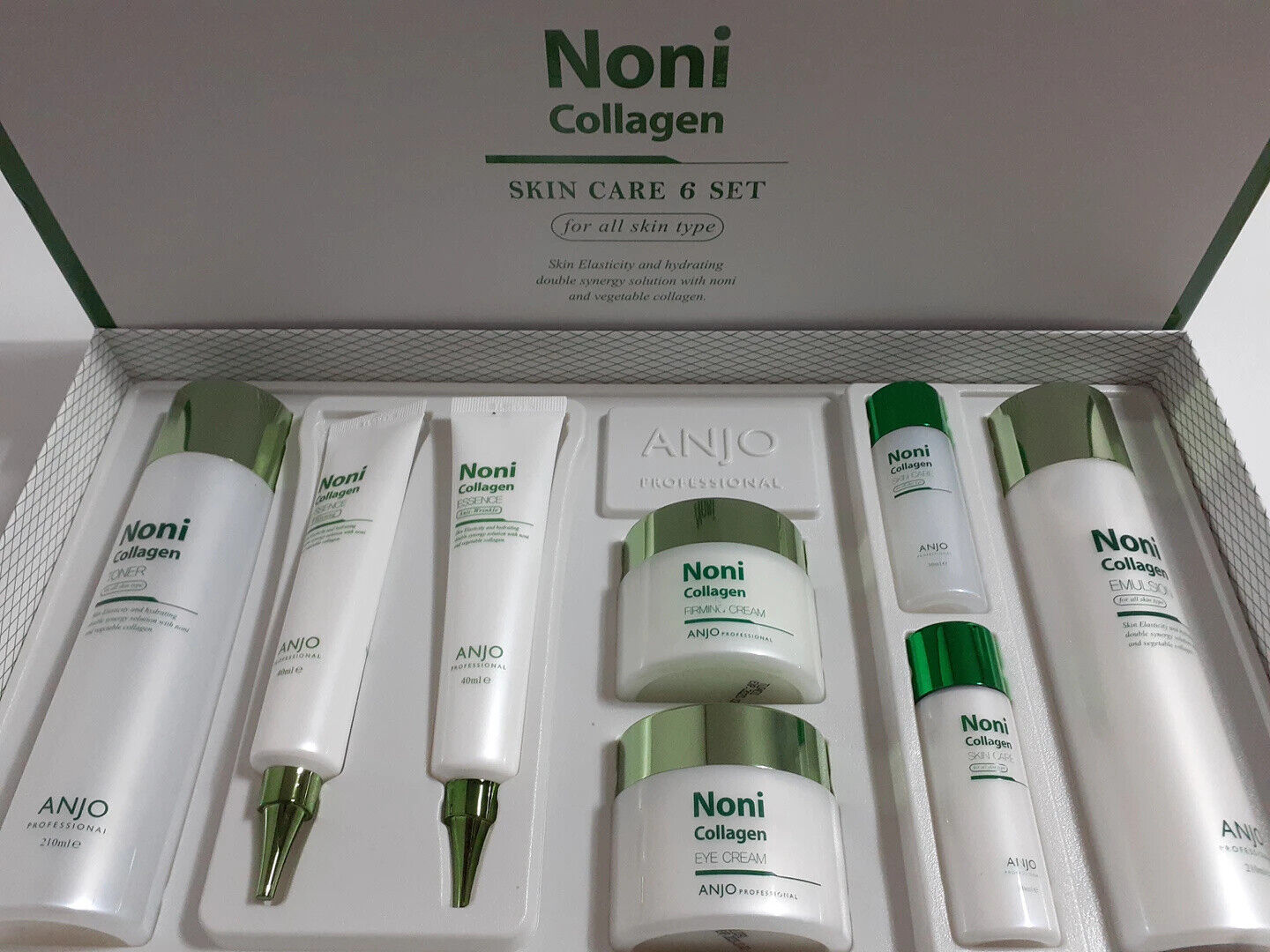 Anjo Noni Collagen 6pcs Special Skin care Set Anti Aging Wrinkle care Elastic anti-oxidant facial Soothing Nutrition skin care Korea Cosmetics face cream lotion toner
