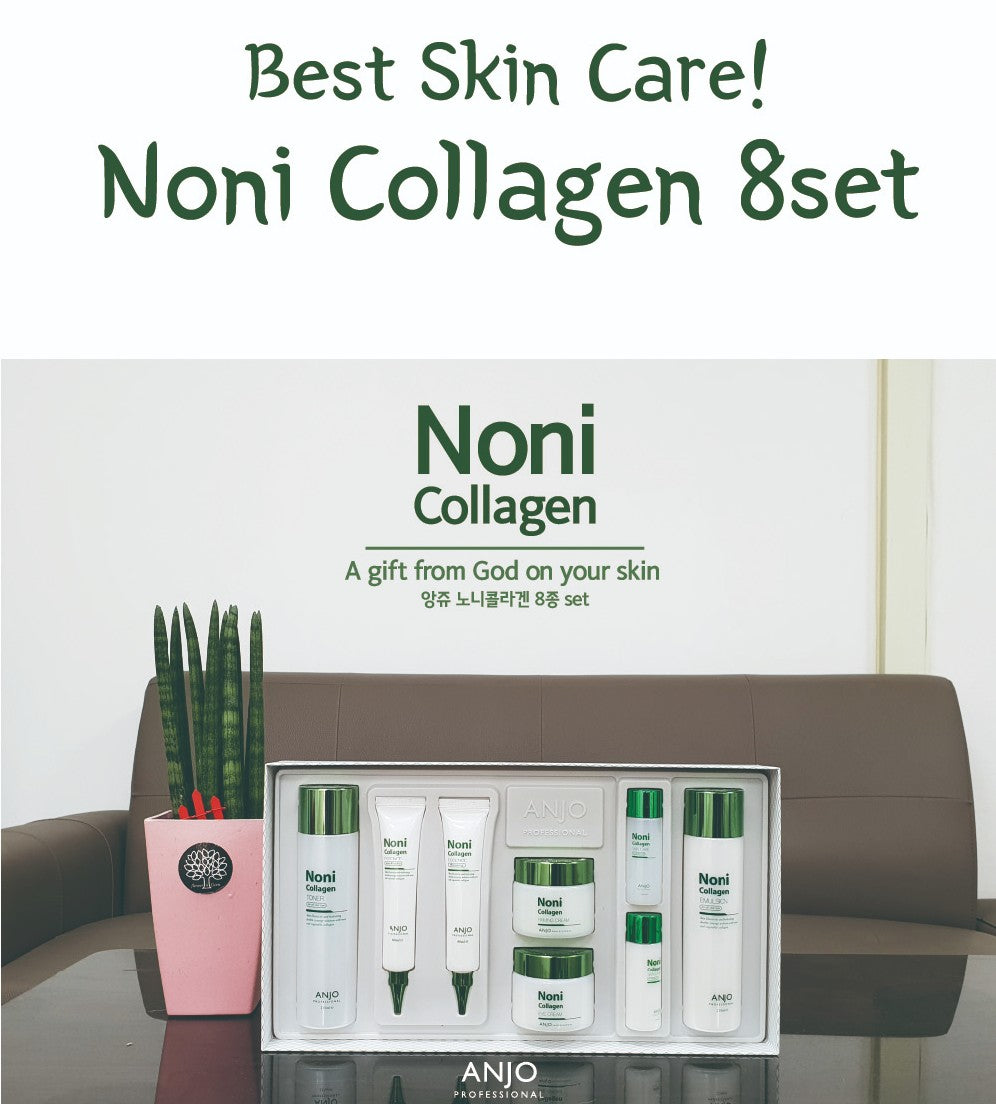 Anjo Noni Collagen 6pcs Special Skin care Set Anti Aging Wrinkle care Elastic anti-oxidant facial Soothing Nutrition skin care Korea Cosmetics face cream lotion toner