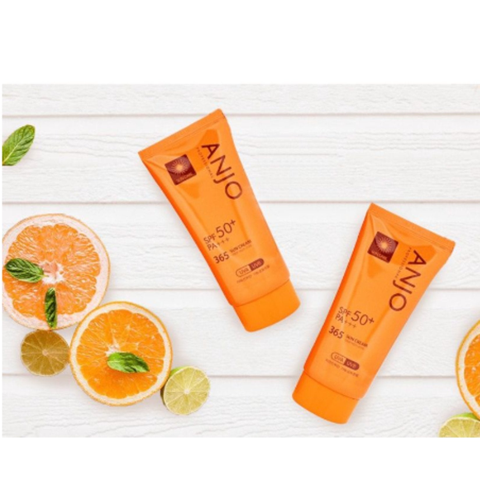2pcs Anjo Professional 365 Sun Creams 70g SPF 50+PA+++ Sunscreens Facial Body UV Sunblock non-sticky moisturizing