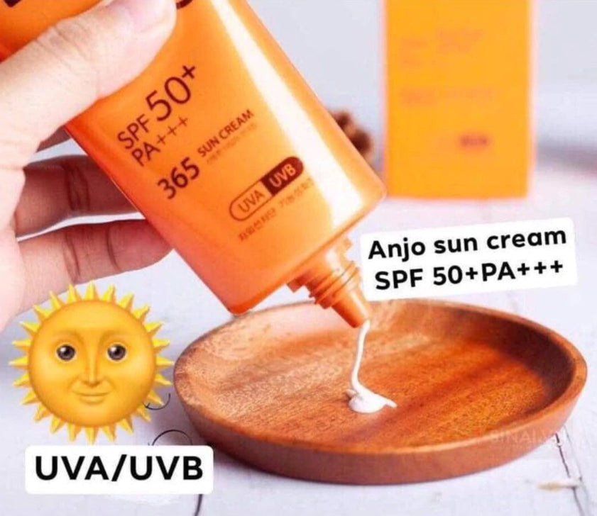 2pcs Anjo Professional 365 Sun Creams 70g SPF 50+PA+++ Sunscreens Facial Body UV Sunblock non-sticky moisturizing