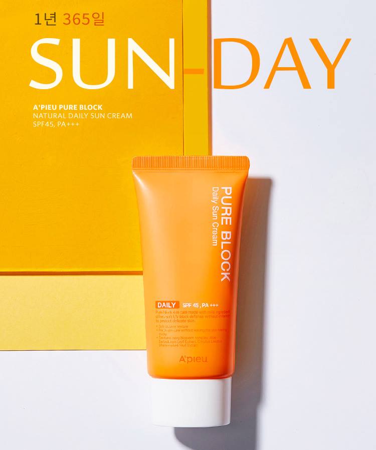 APIEU Pure Block Daily Sun Cream SPF45, PA+++ 50ml Skin care Beauty