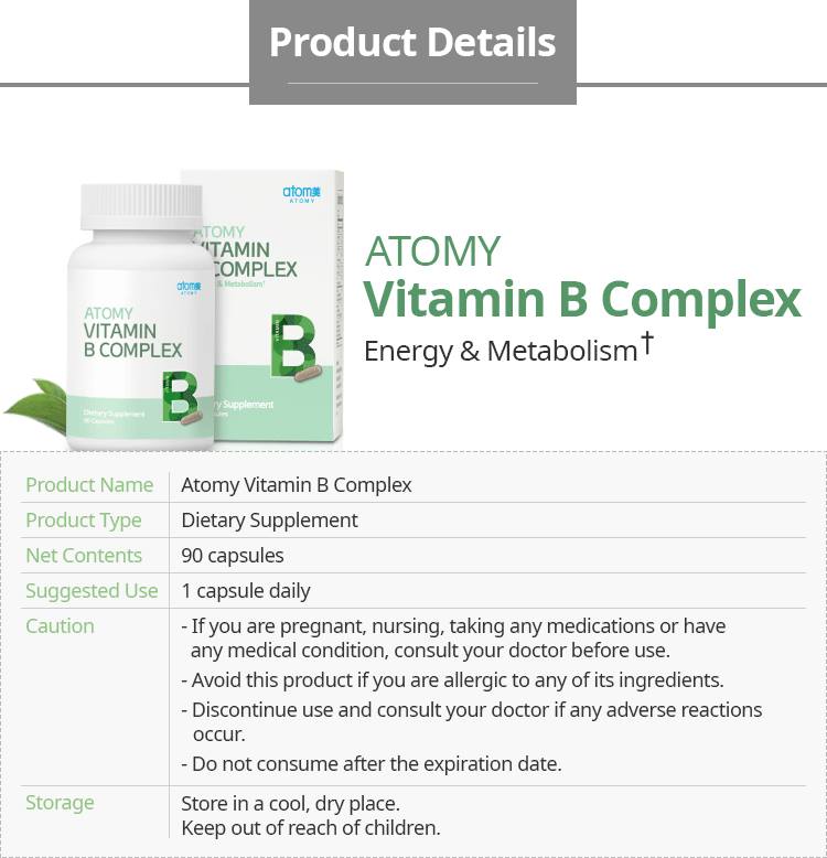ATOMY Vitamin B Complex  450 mg X 90 tablets Dietary Supplement
