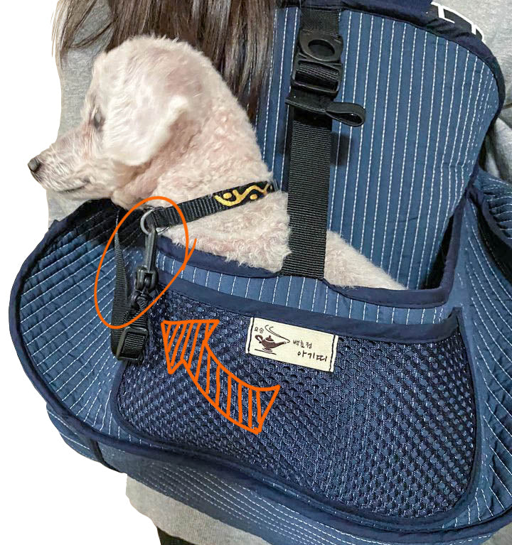 BAEKHYOJUNG Dog Carrier Backpacks Front Navyblue Slingbags Small Pets