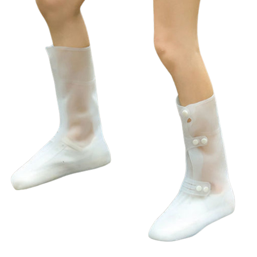 White transparent silicone shoes waterproof cover rainboots long rainy