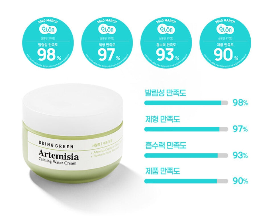 Bring Green Artemisia Calming Water Cream 75ml Skincare Soothing Moisture