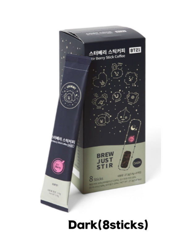 BT21 Stir Berry Stick Coffee Mild Dark Flavor Tea Drink Instant Hand Drip Americano