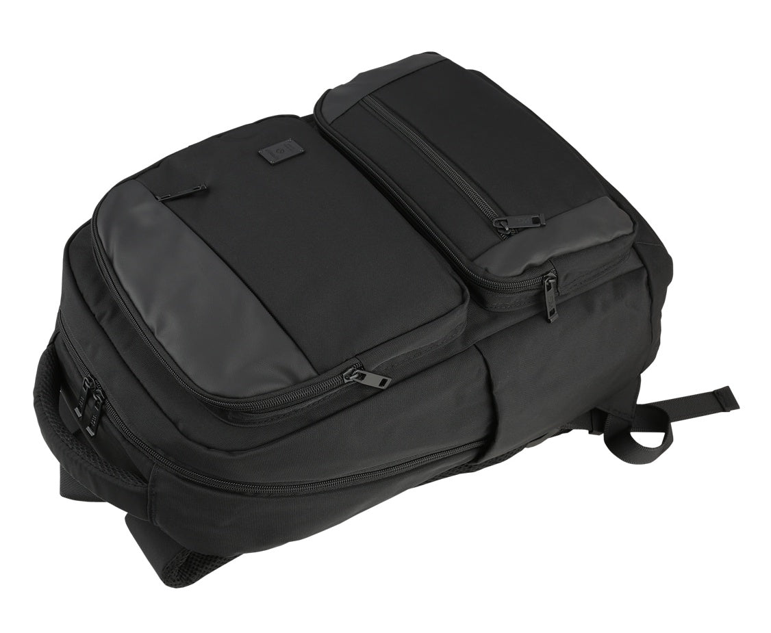 Black Canvas Laptop Backpacks Trolly Band Luggage Strap School Travel