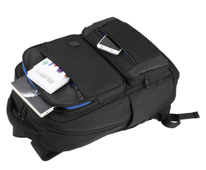 Black Canvas Laptop Backpacks Trolly Band Luggage Strap School Travel