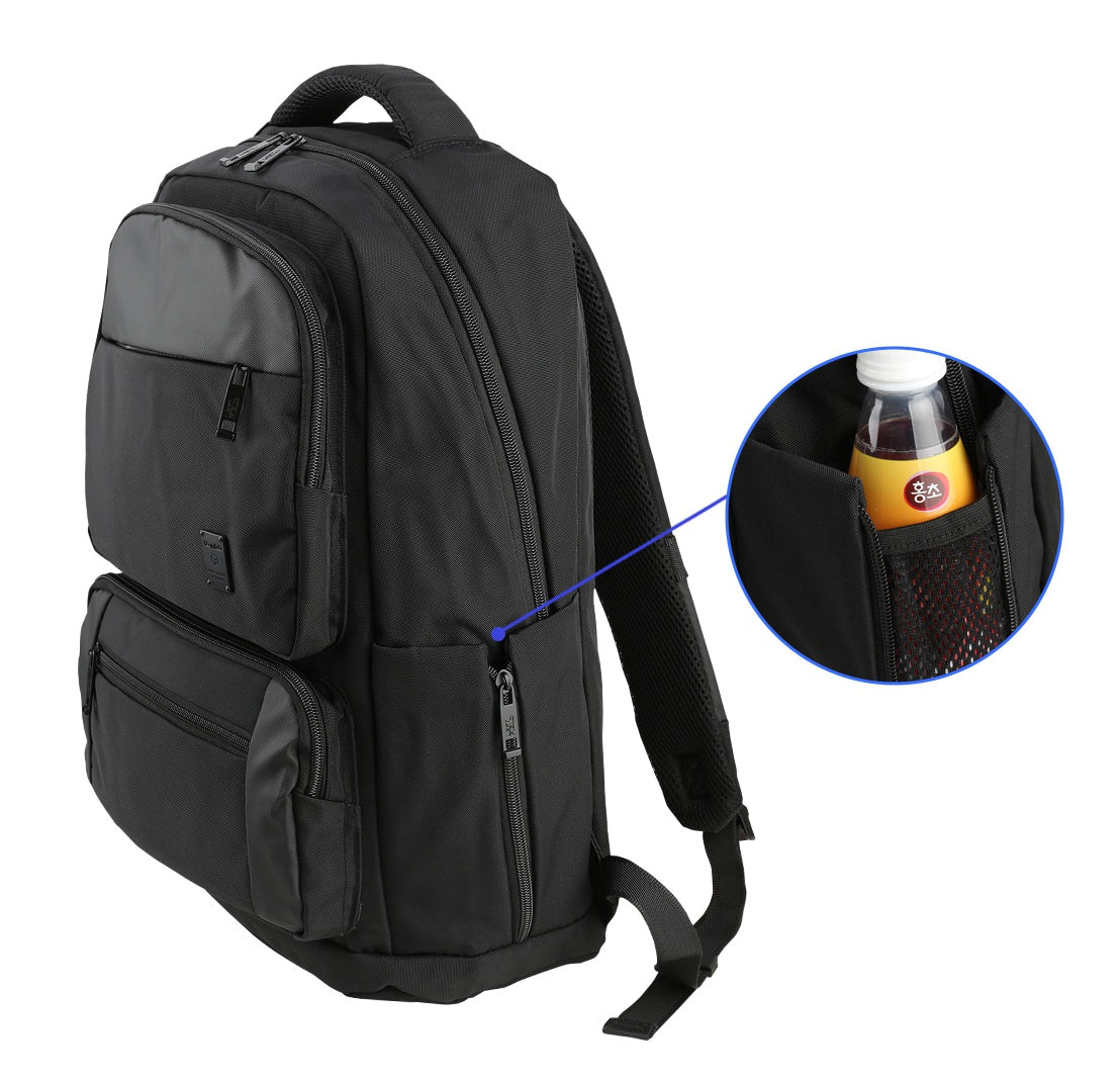 Black Canvas Laptop Backpacks Trolly Band Luggage Strap School Travel