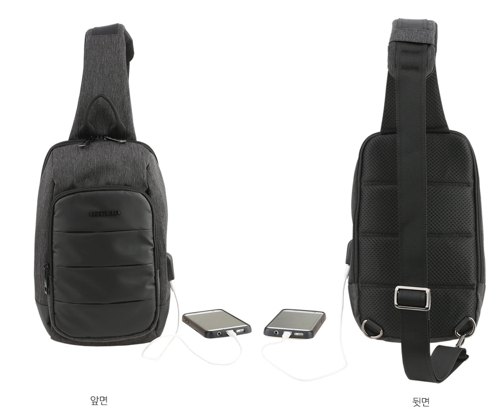 Black USB Travel Sling Bags Messengers Crossbody Korean Fashion