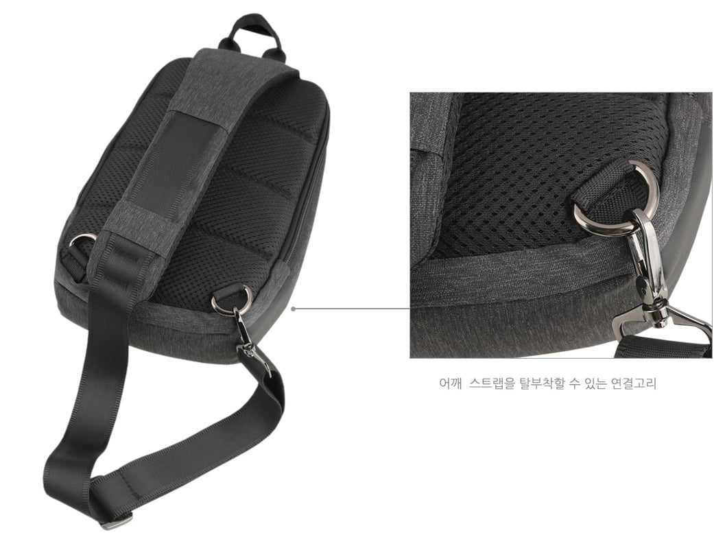 Black USB Travel Sling Bags Messengers Crossbody Korean Fashion