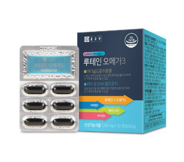 Chong Kun Dang Lutein Omega 3 30 Capsules Health Supplements Dry Eyes Vitamins Blood Circulation