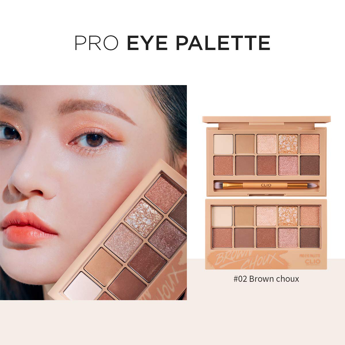 CLIO Pro Eye Palette 02 Brown Choux/ Matte Makeup Korean Beauty Shadow