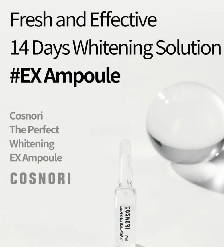 COSNORI The Perfect Whitening EX Ampoule Sets Facial Skincare Moisture Gifts brighten Niacinamide Melanin reducing hyperpigmentation Freckle Blemish