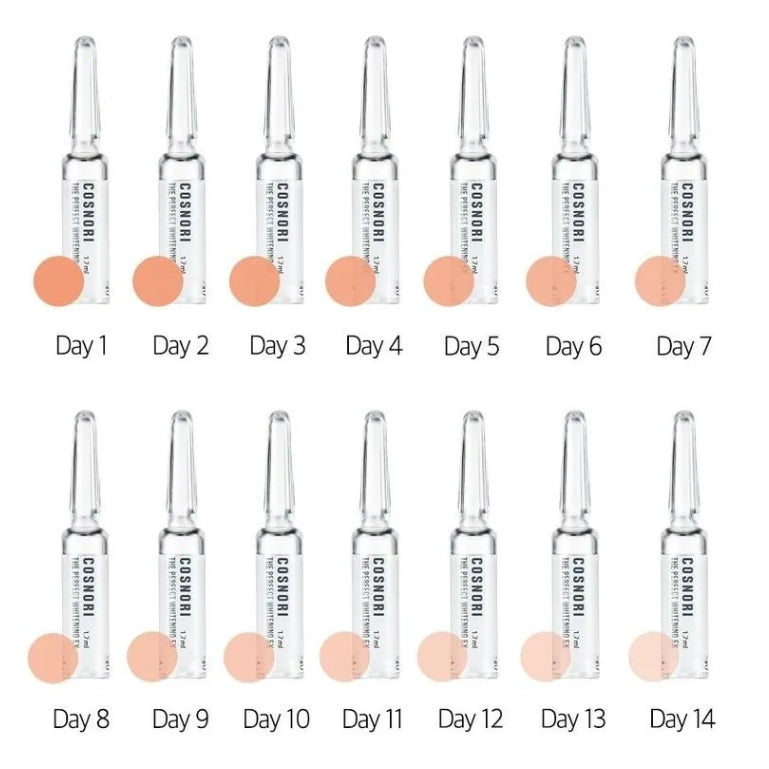 COSNORI The Perfect Whitening EX Ampoule Sets Facial Skincare Moisture Gifts brighten Niacinamide Melanin reducing hyperpigmentation Freckle Blemish