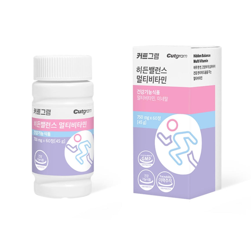 Cutgram Hidden Balance Multivitamin 60 Tablets Mineral Health Supplements Zinc Fatigue