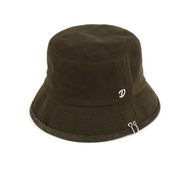 Khaki Green D Logo Piercing Bucket Hats