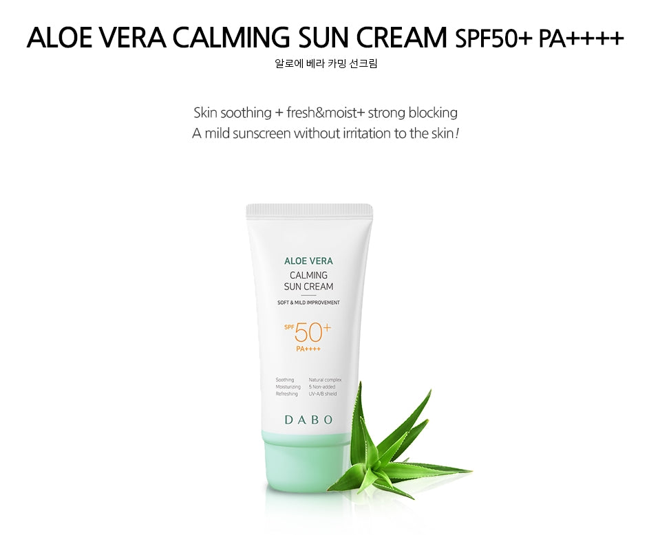 DABO Aloe Vera Calming Sun Cream SPF+50 PA+++ 70ml Sensitive Skincare Facial Sunscreens Sunblock
