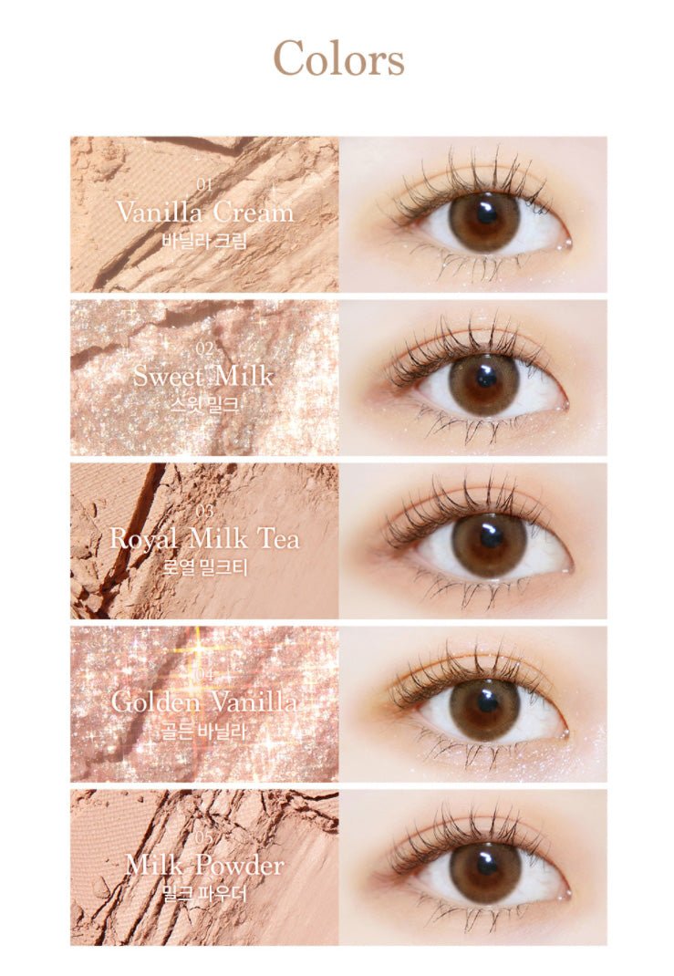 Dasique Shadow Palette #07 Milk Latte Pearl Glitter Daily Makeup Eyeshadow Beauty Cosmetics