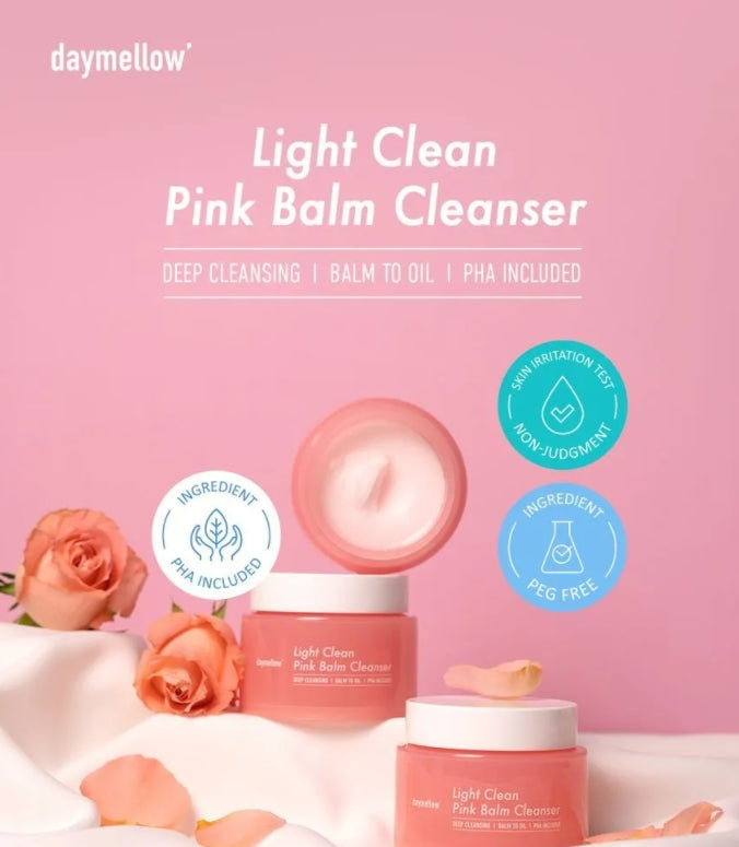 Daymellow Light Clean Pink Balm Cleanser Face Makeup Dead Skin Remover