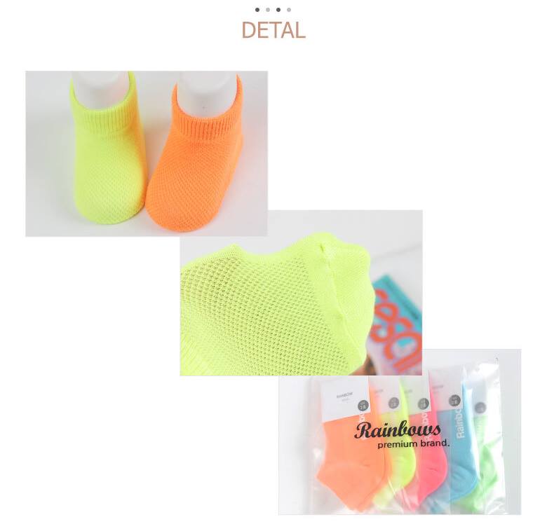 Baby ankle socks 5set child care products Shoes fluorescent color