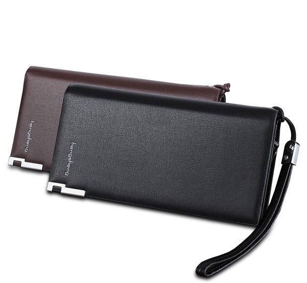 Smart Phone Multi Pouch Mens Bag Zipper long wallet Coin Credit card