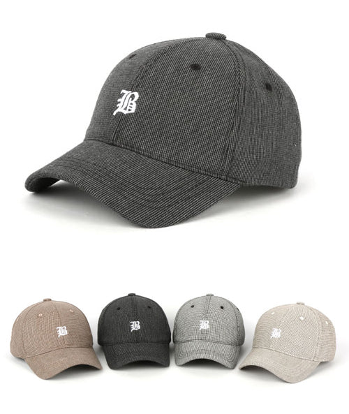 B Houndstooth Baseball Caps Korean Mens Womens Hats