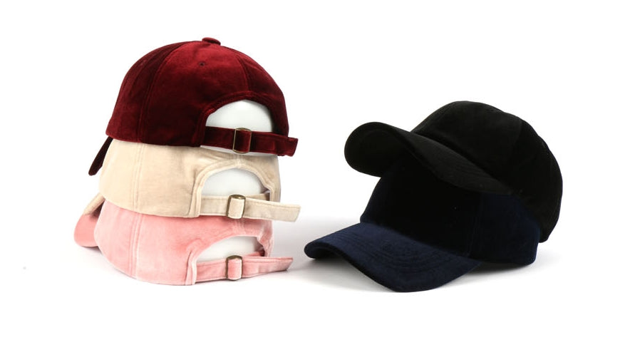 Velvet Solid Baseball Caps Hats Unisex Mens Womens Accessorries Kpop