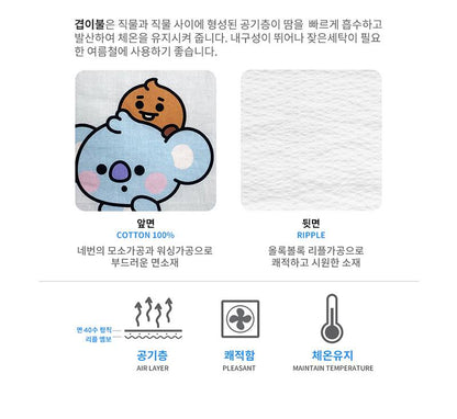 BT21 Universtar Layered Comforter Blue Bedding Interior accessories