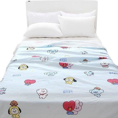 BT21 Universtar Layered Comforter Blue Bedding Interior accessories