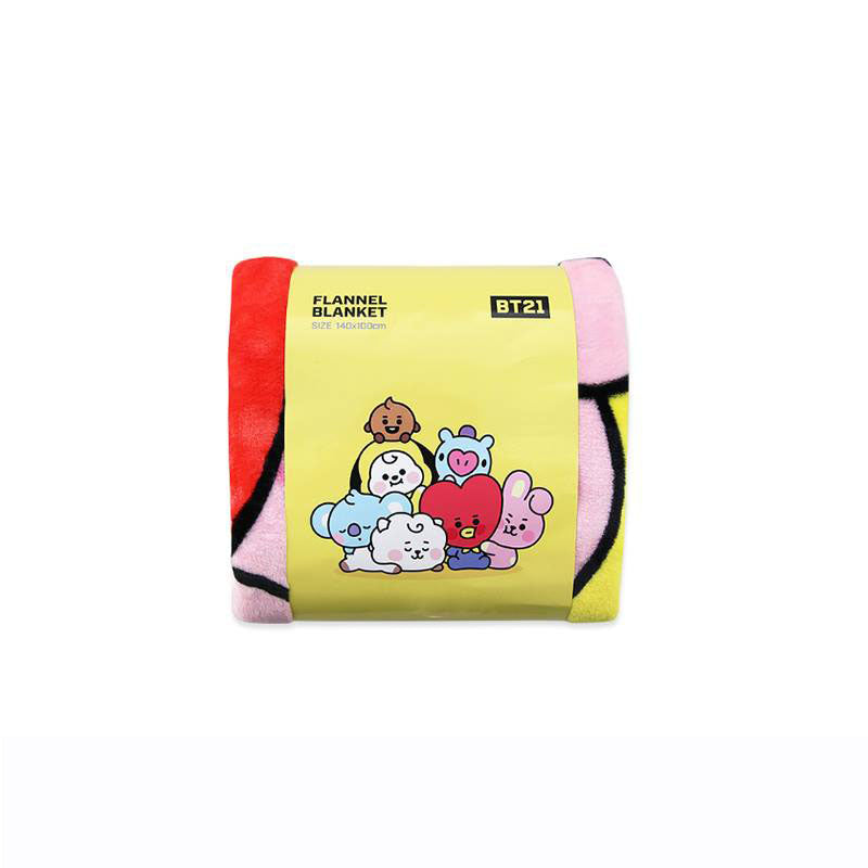 BT21 Baby Together Flannel Soft Touch Blankets Kpop Korea Polyester