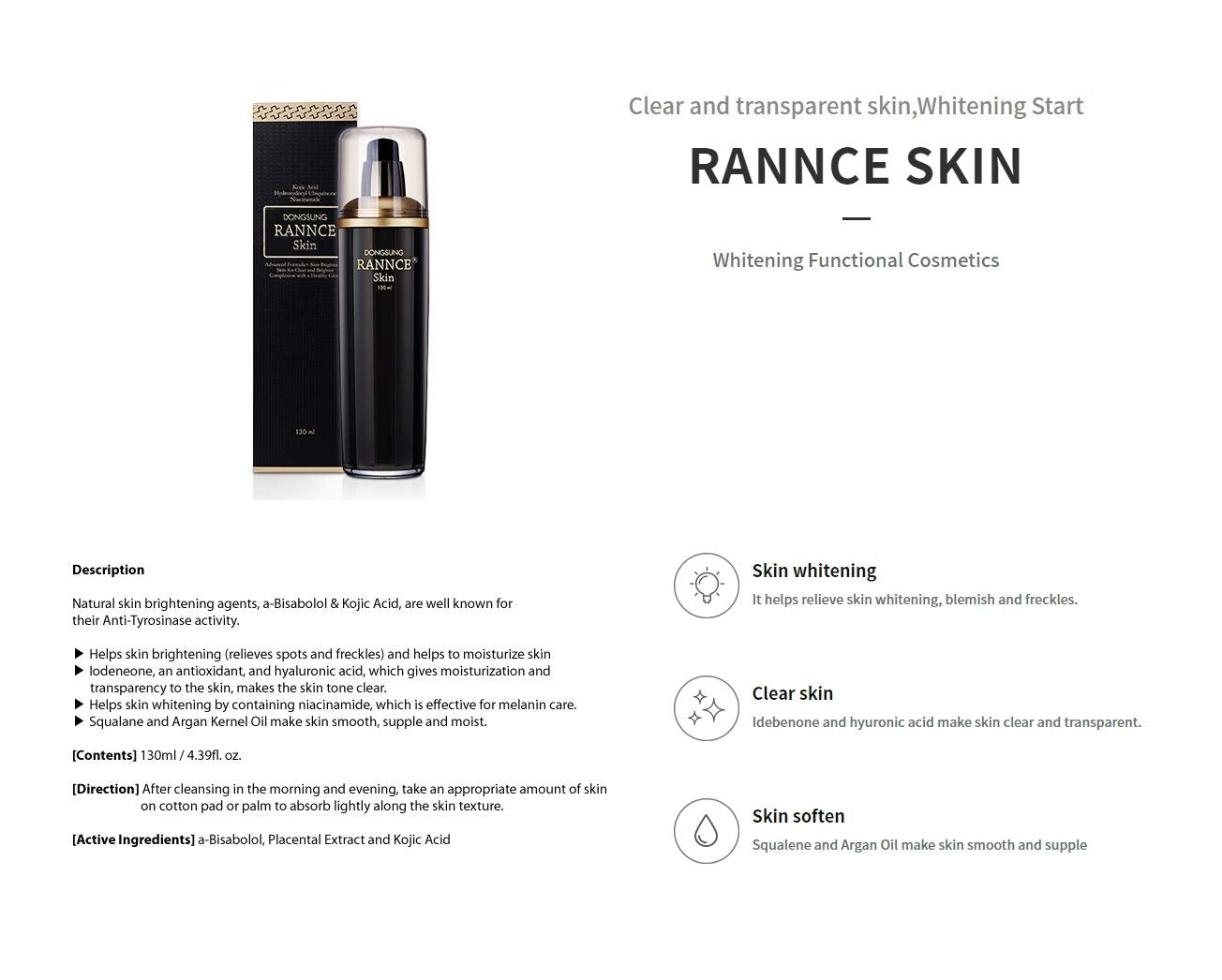 DONGSUNG RANNCE Skin 130ml Antioxidant Moisturization Skincare Toners