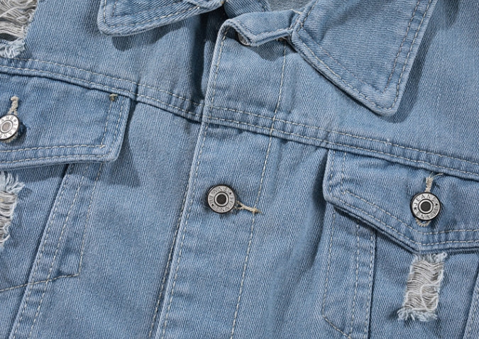 Light Blue Denim Jackets Mens Vintage Washed Outfits Kpop Fashion
