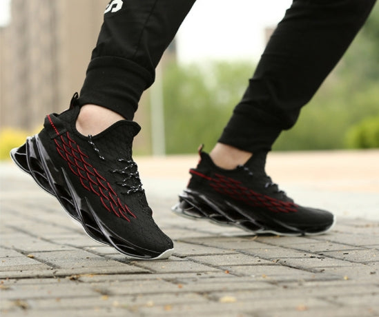 Black Knit Athletic Sneakers Mens Shoes Casual Running Essentials