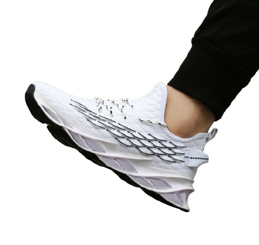 White Knit Athletic Sneakers Mens Shoes Casual Running Essentials