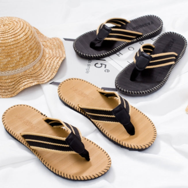 Black Mens Cotton Flip Flops Summer Sandals Shoes Thongs Beaches
