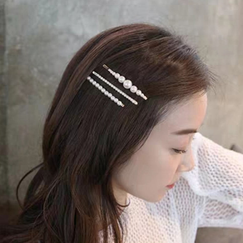 5pcs/Lot Big Small Pearl Beads Hair Clips Hairpins For Women Girls