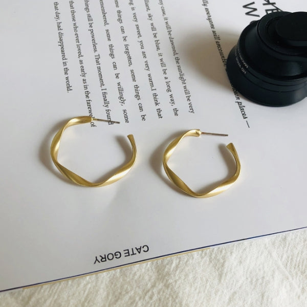 Mat Gold Ring Earrings Gift Korean jewelry Womens Accessories Fashion
