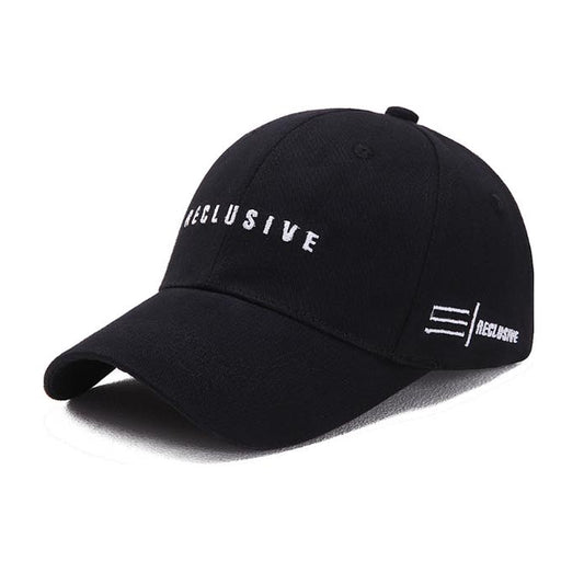 Black RECLUSIVE Graphic Baseball Caps Kpop Style Unisex Cotton Hats