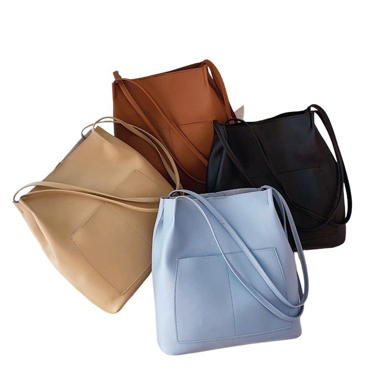 Career Pocket Shoulder Handbags Womens Purses Faux Synthetic Leather