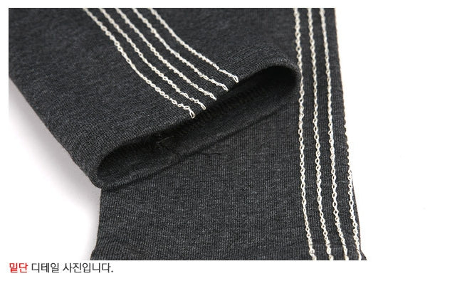 Side Stitched Striped Leggings Stockings Tights Cotton Stretch Elastic Basic Casual Sexy Korean Style Fashion Slim