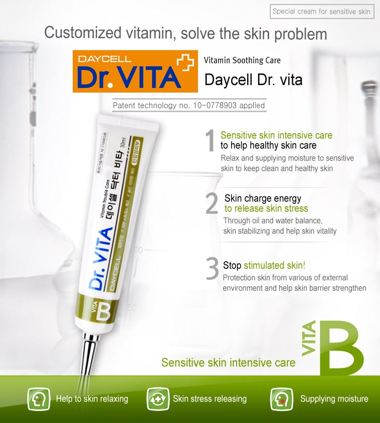 DAYCELL Dr.VITA Vitamin Cream B 30ml (Soothing Care) for sensitive skin