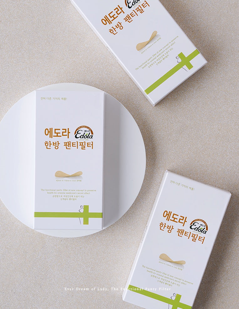 Edola Herbal Women's Clean Health Panty Filter Sheets Y-zone Foams Korean oriental antibacterial Deodorizing Effects Sophisticated Refrigeration
