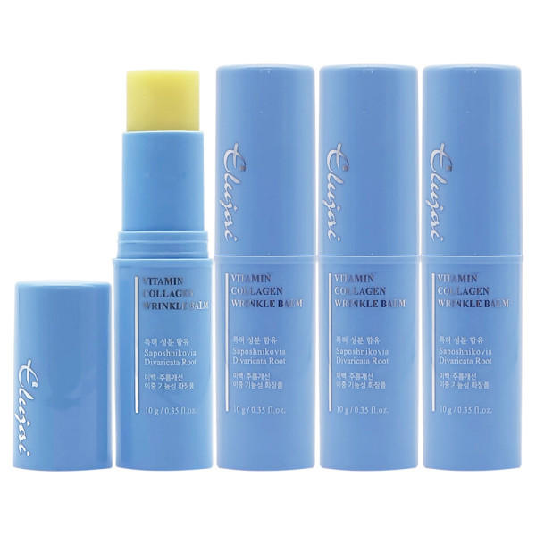 4 Pieces ELUJAI Vitamin Collagen Wrinkle Balms 10g Oily Skincare Moisture Anti Aging Wrinkles fine Lines Whitening Soothing Ice Cooling Effects