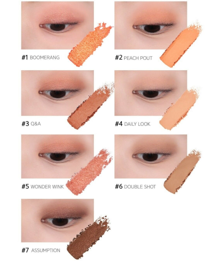 ESPOIR Real Eye Palette #01 Peachy Like Beauty Eye Pearl Glitter Shadow Makeup