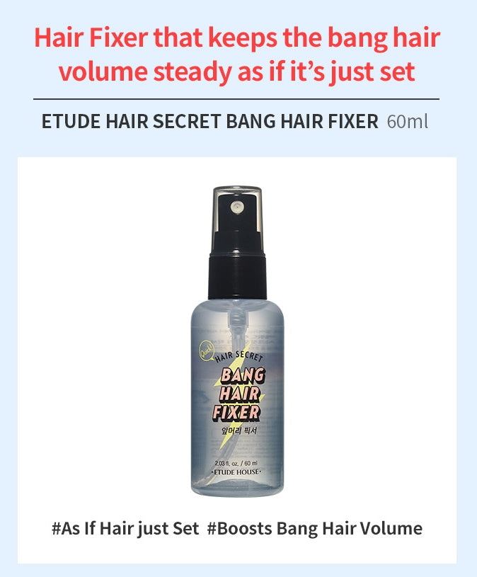 ETUDE HOUSE Hair Secret Bang Hair Fixer 60ml Womens Styling Spray special polymer lift