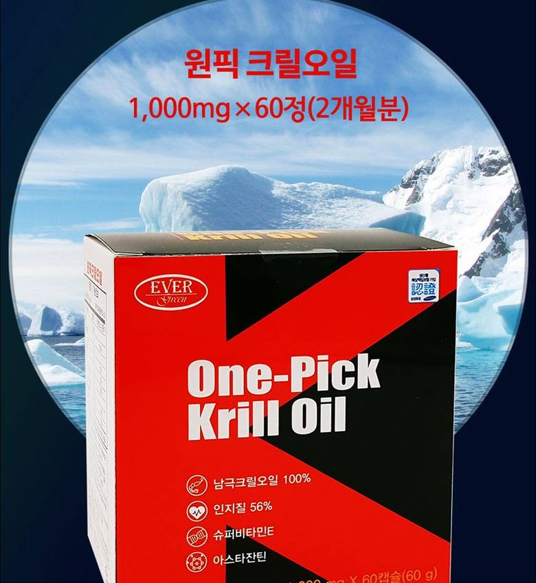 EVERGREEN One Pick Antarctica Krill Oil 60Capsule Health Supplements